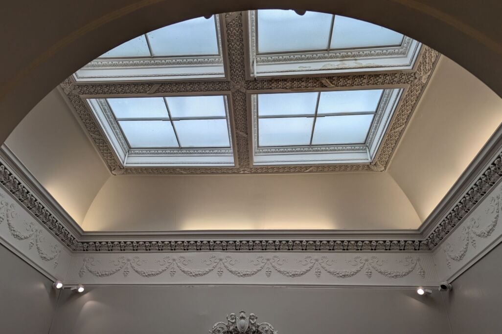 Internal photo of historic roof light inside Jolly's Department Store