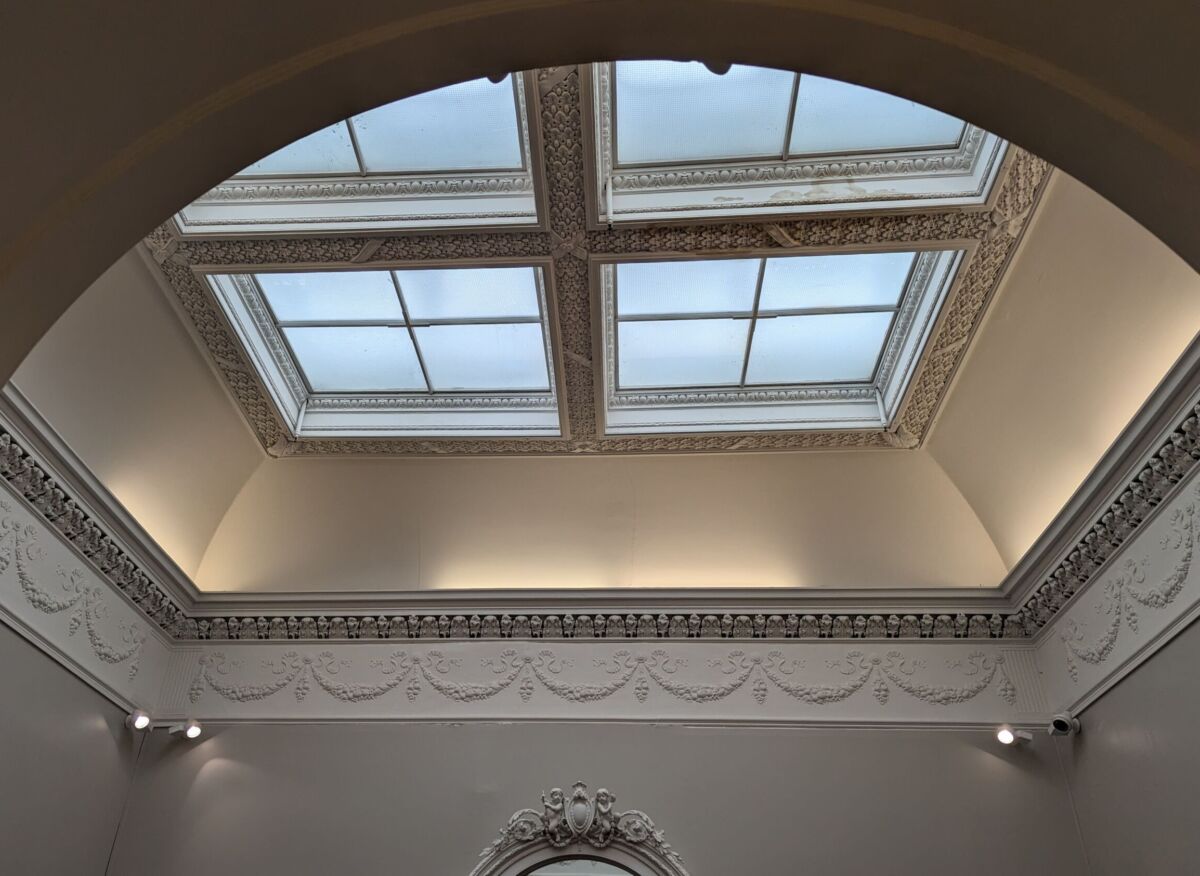 Internal photo of historic roof light inside Jolly's Department Store