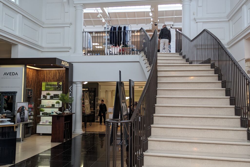 Internal view of retail space inside Jolly's Department Store in Bath, England