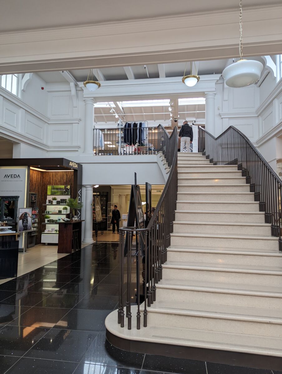 Internal view of retail space inside Jolly's Department Store in Bath, England