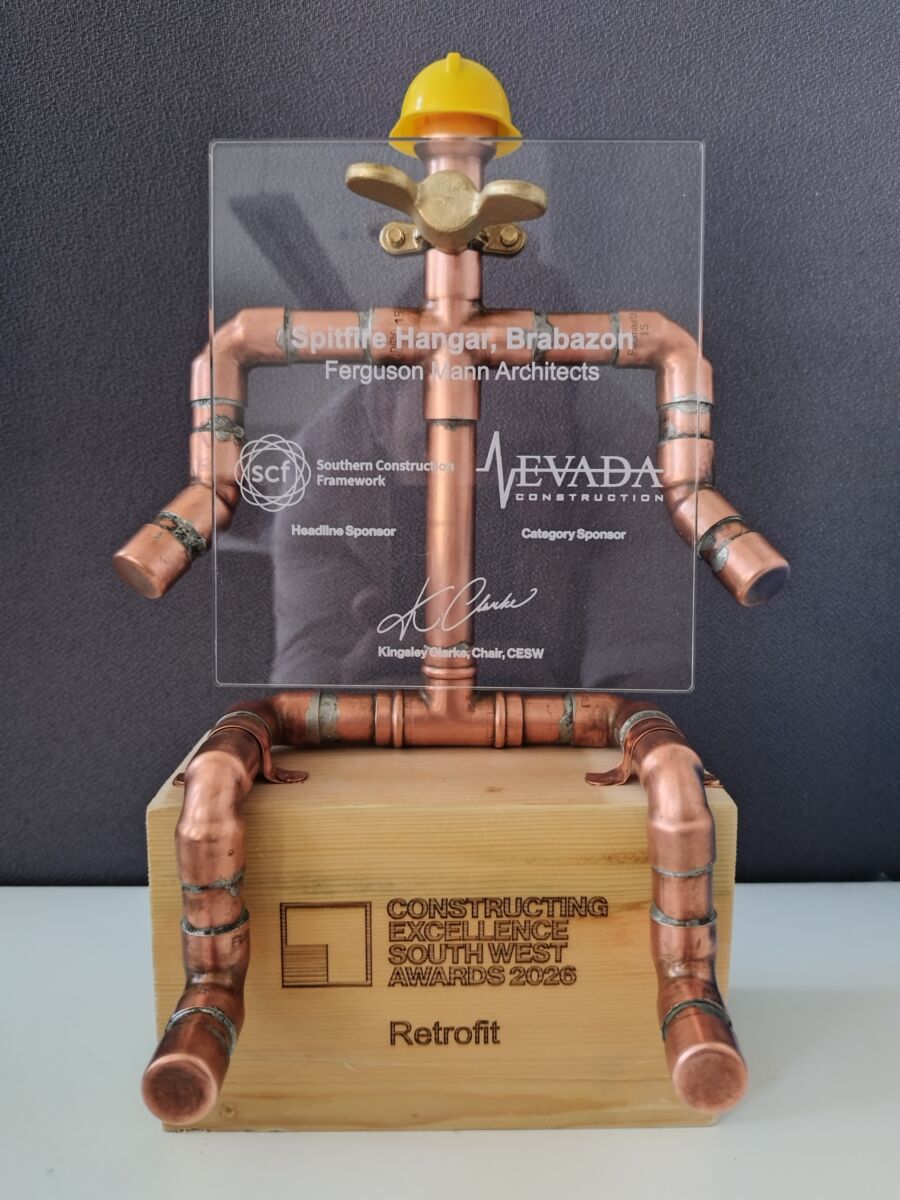 FMA are delighted that the Spitfire Hangar at Brabazon has won the Retrofit category at the CESW awards for 2026. The project featured the retrofit of an existing Grade II Listed hangar and its conversion to a new community hub, with a focus on reducing carbon emissions and running costs.